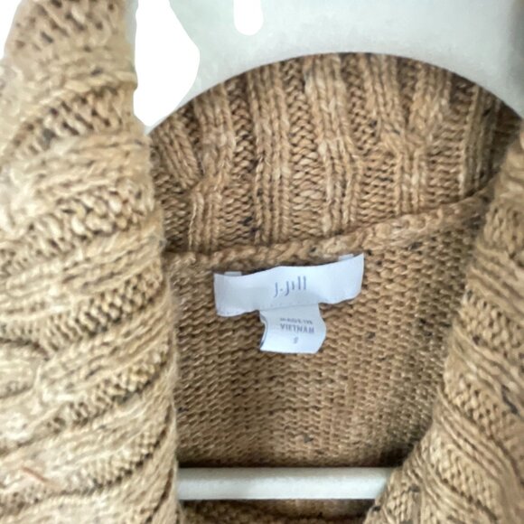 J.Jill Womens Speckled Turtleneck Sweater S Tan Long Sleeves Oversized Lagenlook - Picture 4 of 8